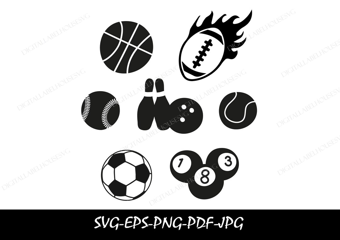 Sports Balls Svg Baseball Svg Football Svg Basketball Svg Etsy