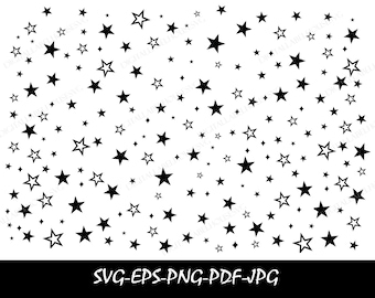 STARS Pattern SVG, STARS pattern cut files for Cricut, Stars Template Svg, Star Sparkle Svg,Star Outline Svg,Distressed Star Outline Svg