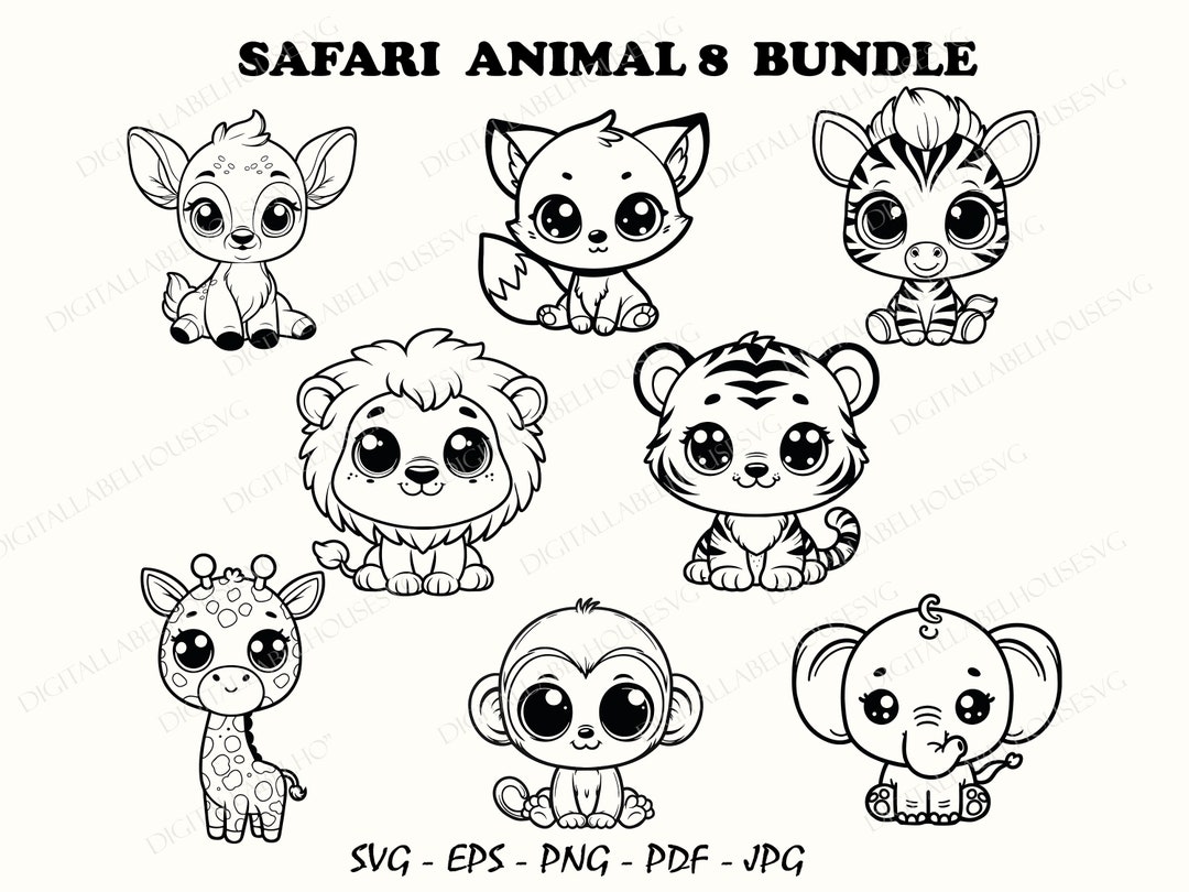 Animated Safari Animals, Animate, Lion, Tiger, Giraffe, Zebra, Monkey ...