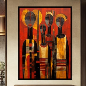 Abstract African Canvas Wall Art, Modern African Home Decor, African Gift, Wall Decor, Canvas Painting, African Oil Painting, Art Decor