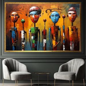 African American Culture Wall Art Canvas Print Framed Large Art Modern Artwork Abstract African Art African Decor Extra Large Wall Art