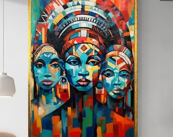 african queen wall art, African culture wall art, African Artwork, Home Decor