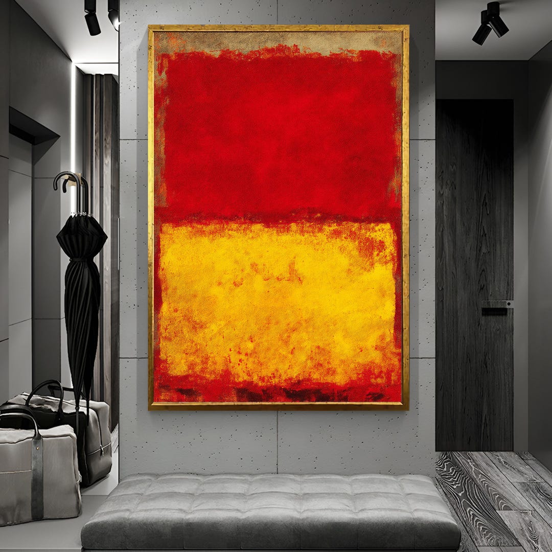 Marc Rothko Frames Mark Rothko Framed Abstract Artwork: Red Yeloow Painting, Modern Large ...