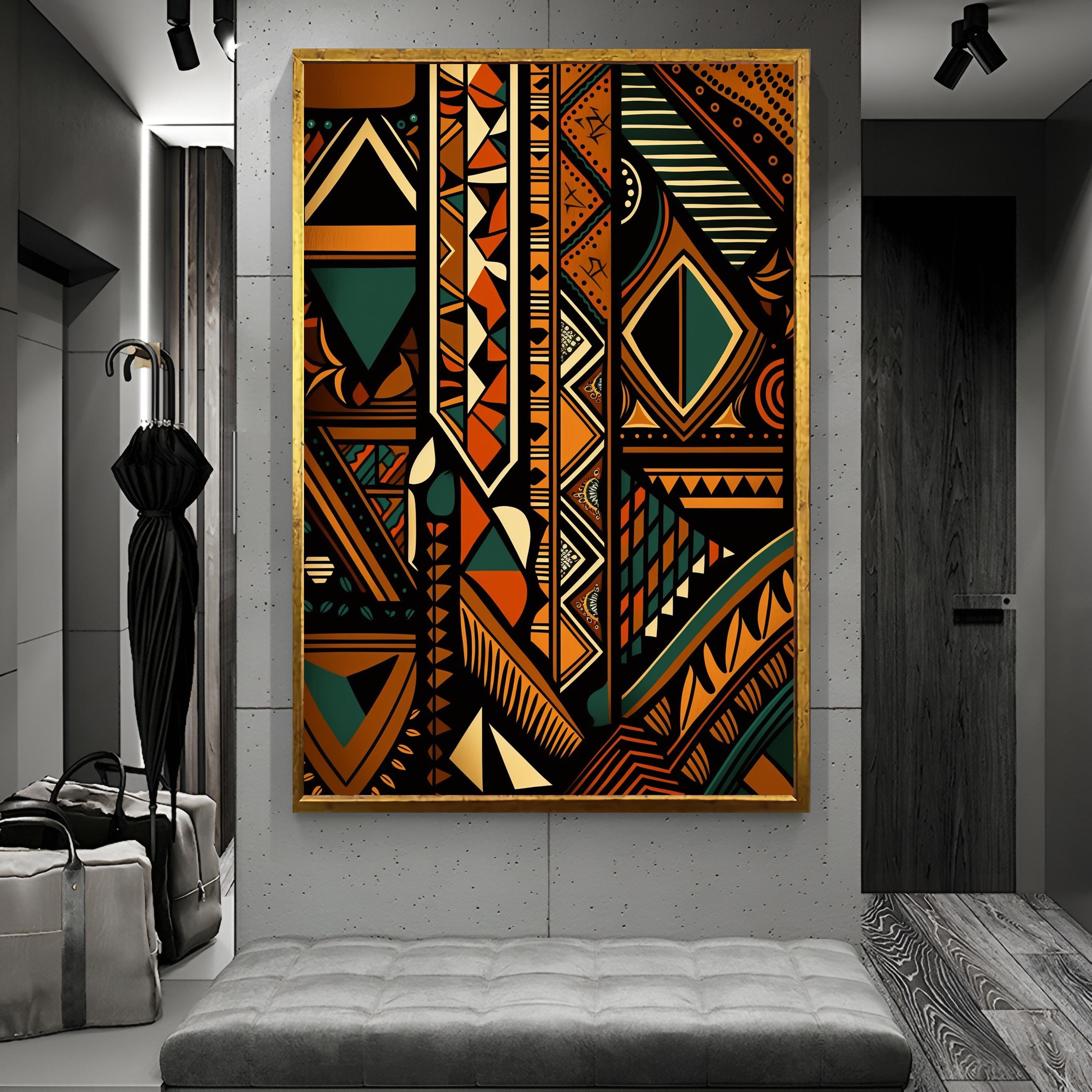 African Culture Wall Art African Framed Decor Extra Large Textured African Culture Wall Art African Framed Decor Extra Large Textured