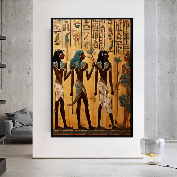 Art mural dieux égyptiens, art mural dieu Ra, décoration murale mythologie égyptienne, art mural Egypte ancienne, décoration murale histoire égyptienne, cadeaux d'art mural