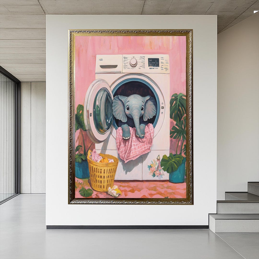 Funny Elephant Laundry Room Wall Art : Bathroom or Laundry Decor - Etsy UK