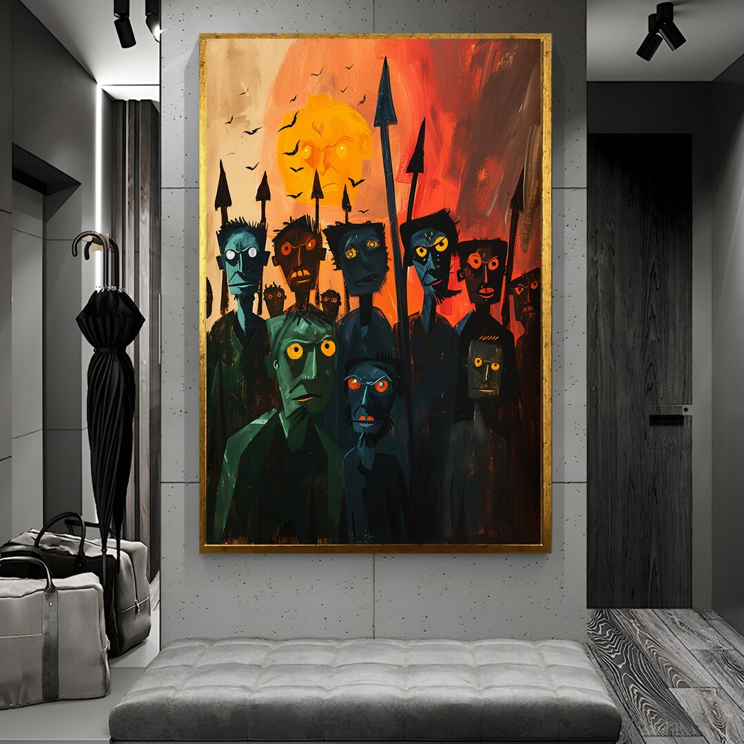 Zombie Decor, Tribal Canvas African Decor İnterior Decor Modern Unique ...