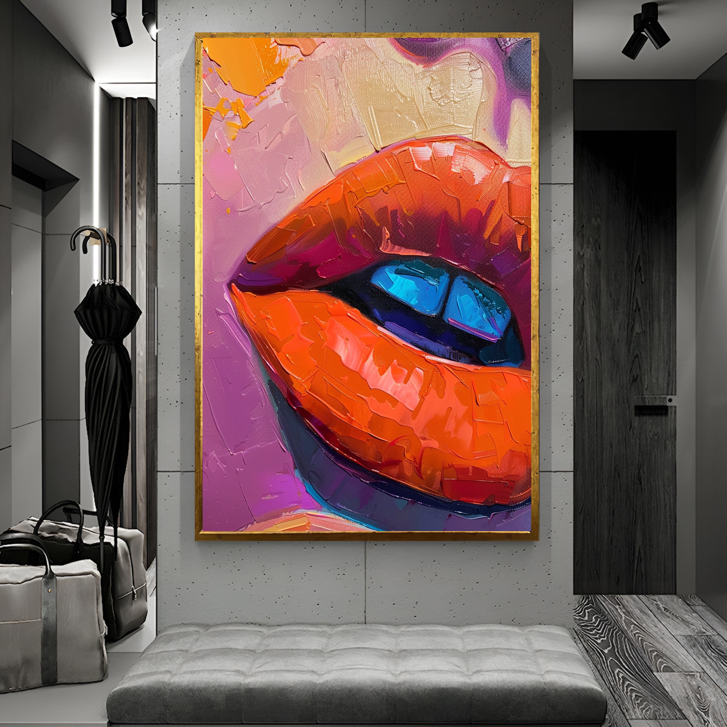 Abstract Lips Canvas Print, Modern Pop Art, Colorful Home Decor - Etsy