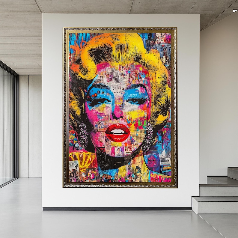 Marilyn Monroe Graffiti Pop Art Canvas Print: Street Style Wall Hanging ...