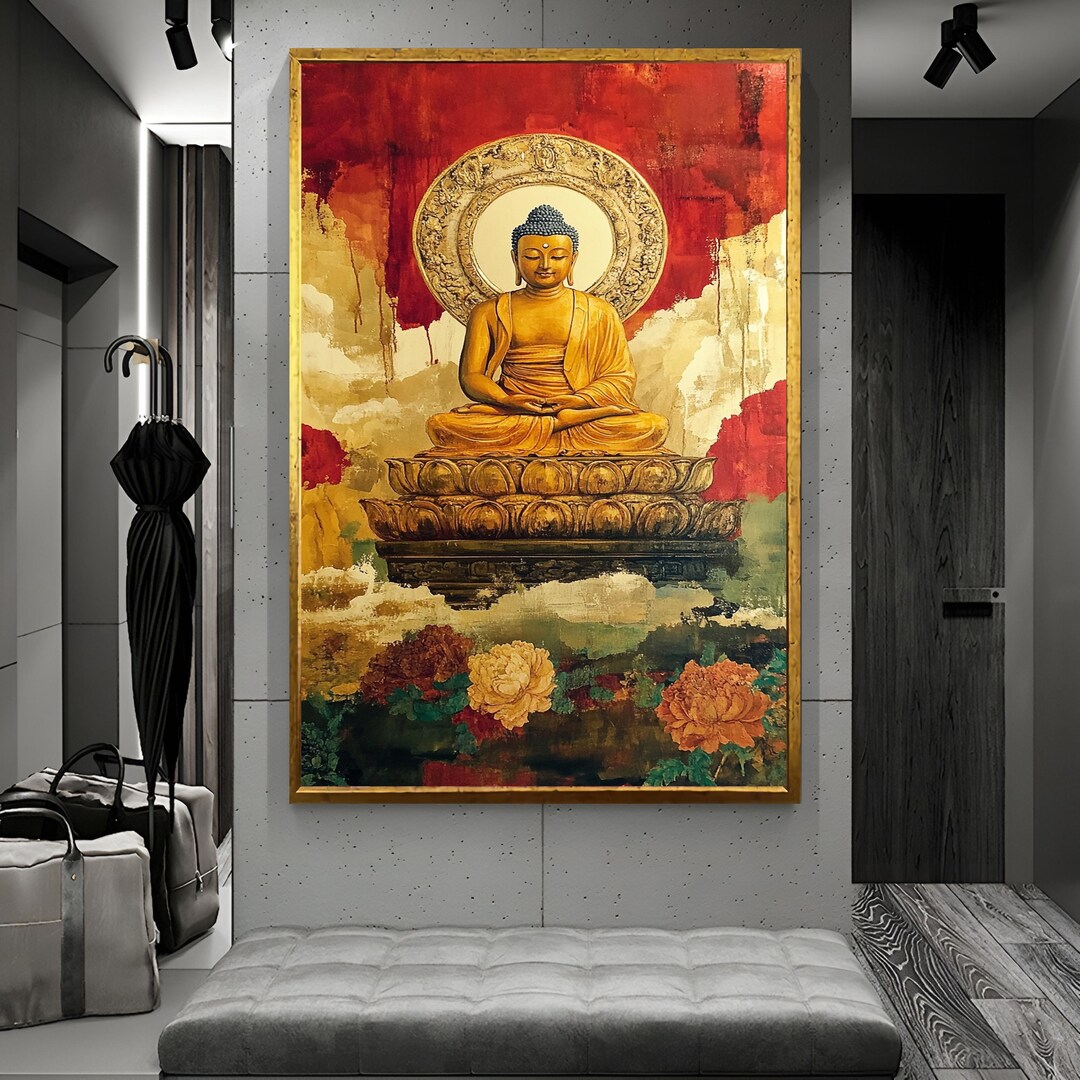 Buddha Textured Wall Art Canvas Print, Peaceful Buddhist Wall Decor - Etsy