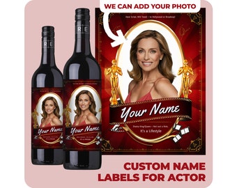 Printable bottle label for Actor - Unique custom gift for actor, digital personalized file