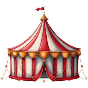 18 Vintage Circus Clipart | Retro Carnival Art for Scrapbooking, Invitations & Party Decor | Classic Circus Graphics for Crafts