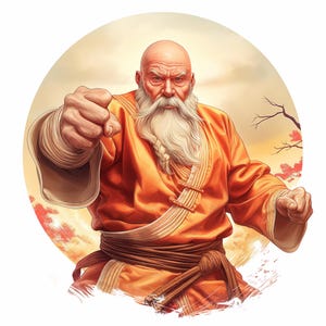 16 Dynamic Kung-Fu Master PNG Illustrations for Martial Arts Posters, Creative Designs, Scrapbooking, and Unique DIY Projects