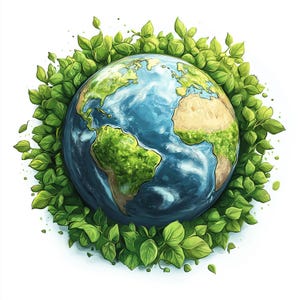 12 Green Planet Clipart, Eco-Friendly Digital Art, Earth Day PNG Designs for Crafts and Sustainability Projects, Environmental Graphics