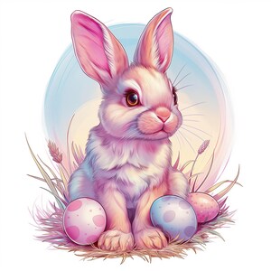15 Little Easter Rabbit Clipart Adorable Bunny Illustrations for Scrapbooking and Journaling | Digital Craft JPG Graphics | Spring Clipart