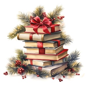 20 Christmas Books Clipart | Festive Holiday Storybooks | Vintage Christmas Book Illustrations | Classic Xmas Decor Art for Crafts