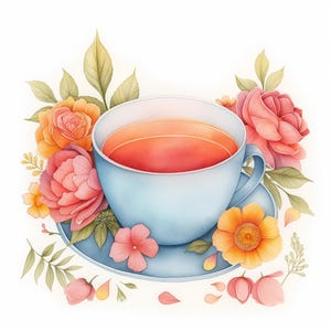 16 Cup of Tea PNG Illustrations for Digital Art, Scrapbooking, Crafting, and Home Decor Projects – High Resolution Clipart for Creative Use