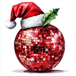 16 Weihnachten Disco Ball Clipart | Festliche Feiertage Ornamente | Funkelnde Retro Weihnachtskunst | Ideal für Party Decor & Digital Craft Projects