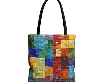 Stylish Mosaic Tile Bag. Tote bag with mosaic tiles motif.