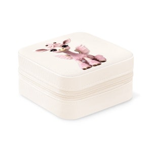 Giraffe jewelry box. Jewelry box with giraffe print. Fluffy pink Giraffe