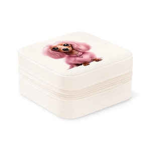 Jewelry box with Dachshund. Jewelry box with Dachshund print. Dachshund
