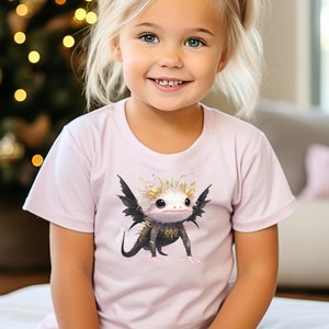 T-shirt with Axolotl, amphibian, Teenagers, children&#39;s t-shirt, cute shirt, children&#39;s clothing, Axolotl on t-shirt, cute print, animal on shirt