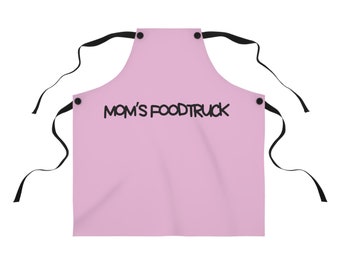 Mom's Food Truck Apron, Pink Apron for Mom, Theme Cooking, Gift for Cooking Lovers, Apron, Cooking Apron