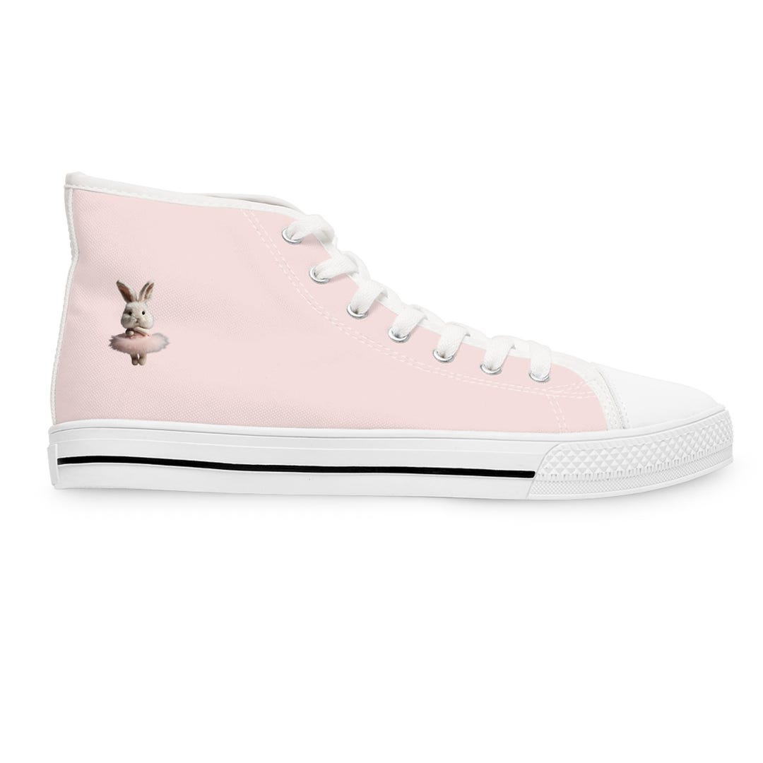 Women's Sneakers Bunny, Elegant Pink Sneakers With Fluffy Bunny in Tutu ...