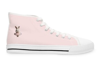 Damskie trampki króliczek, Eleganckie różowe trampki z puszystym króliczkiem w tutu, królik, puszysty królik