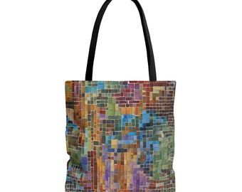 Bag with mosaic design, mosaic on bag.
