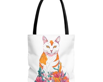 Colorful Cats tote bag. Cats design tote bag. Cats