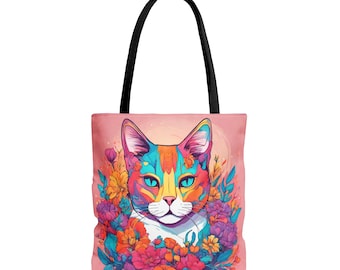 Colorful Cats tote bag. Cats design tote bag. Cats