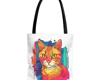 Colorful Cats tote bag. Cats design tote bag. Cats