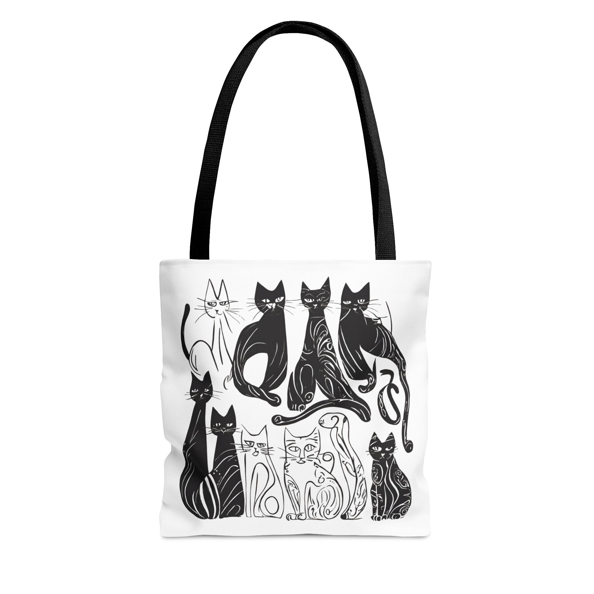 Black and White Cats Tote Bag. Cats Design Tote Bag. Cats - Etsy