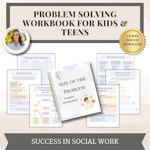 Problem Solving Worksheets for kids and teen therapy, group therapy, therapy worksheets, executive functioning skills, ADHD management
