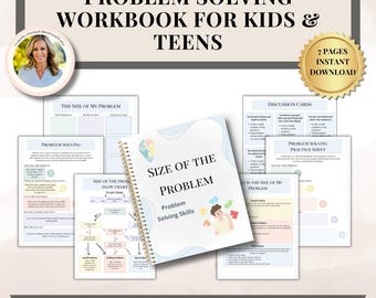 Problem Solving Worksheets for kids and teen therapy, group therapy, therapy worksheets, executive functioning skills, ADHD management