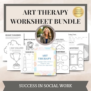 Feuilles de travail sur l'art-thérapie pour les conseillers scolaires en santé mentale, thérapeutes et psychologues, anxiété, estime de soi et confiance en soi, DBT TCC Trauma