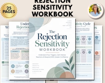 Rejection Sensitivity Workbook for Adults & Teens | RSD Worksheets, Emotional Regulation, ADHD Therapy Tools, Coping Skills PDF