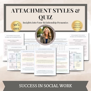 Attachment Styles Therapy Worksheets, Attachment Theory Cheat Sheet, adult attachment styles, couples counseling, attachment style quiz