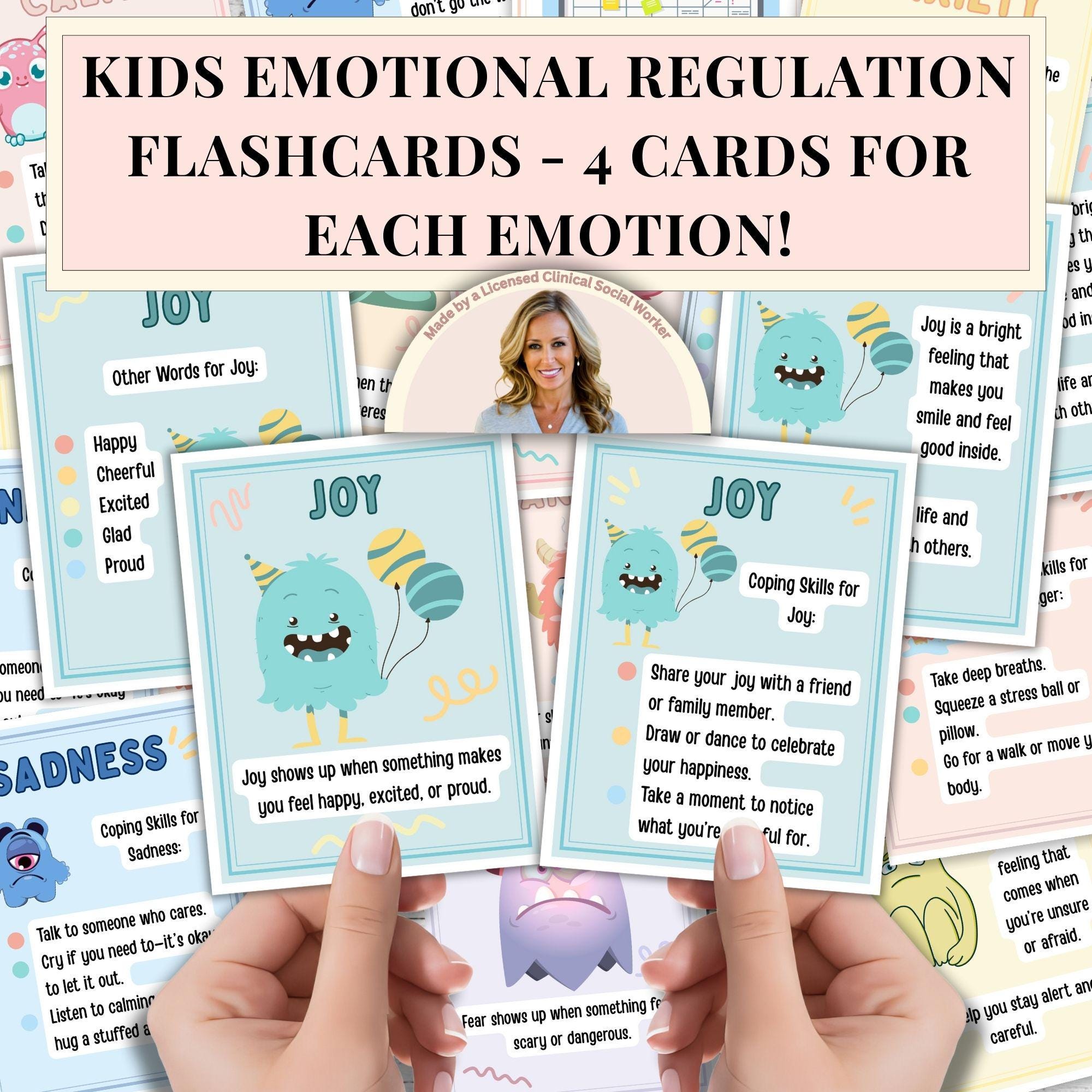 Kids Emotional Regulation Coping Skills Therapy Flashcards SEL Tool for ...