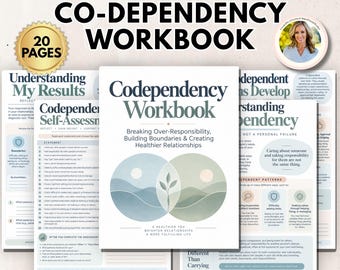 Codependency Workbook, Boundaries & People Pleasing Therapy Worksheets, Relationship Self Assessment, Codependent Recovery