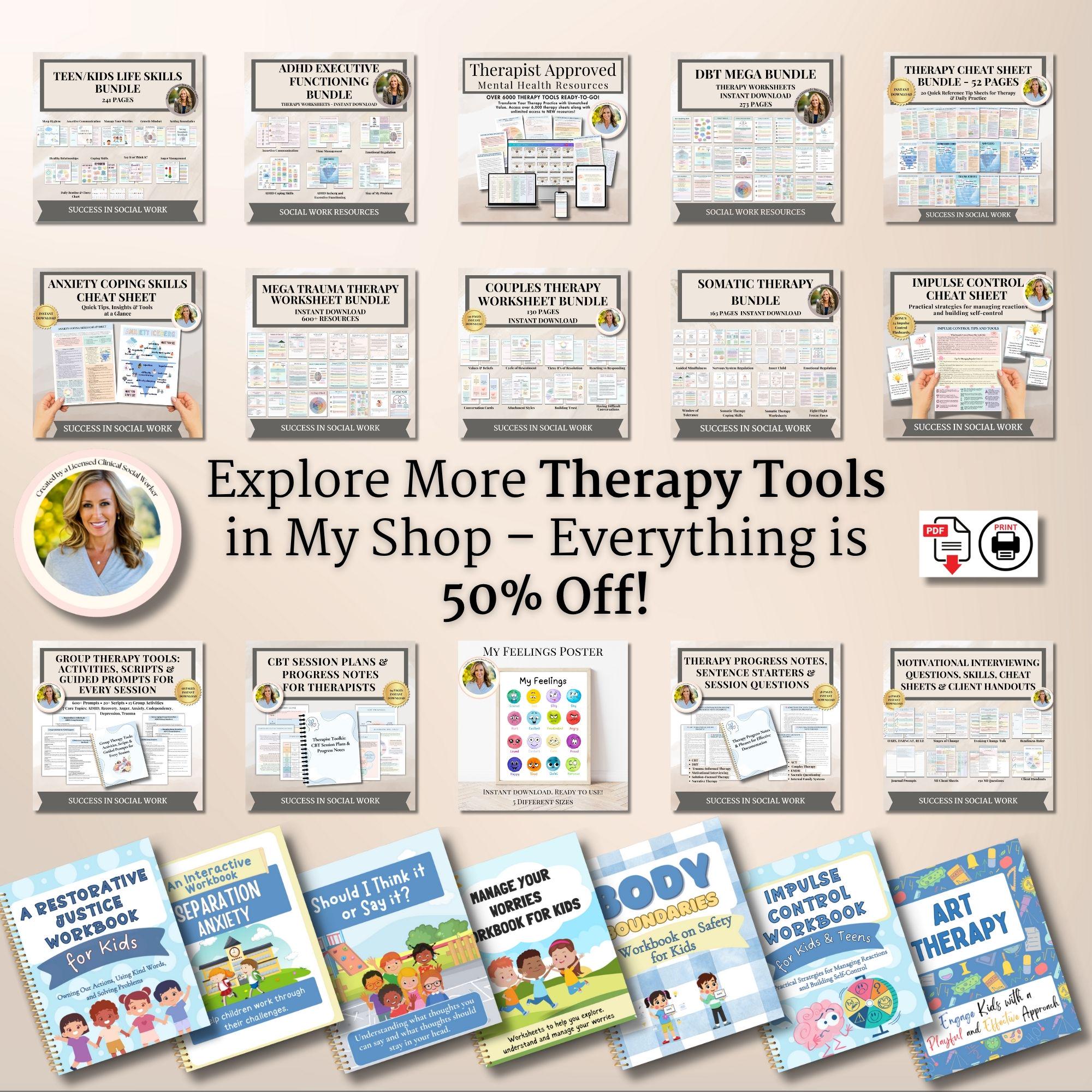Kids Autism Workbook Bundle for Therapist, Social Worker, Parent ...