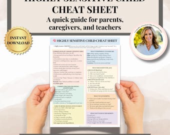 Highly Sensitive Child Cheat Sheet for Parents and Therapists Sensory Support & Co-Regulation for neurodivergent Kids Sensory Overload