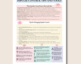 Stop Think Act Cheat Sheet for Kids Impulse Control and Emotional Regulation (Digital Download) Impulse Control & Coping Skills Strategies