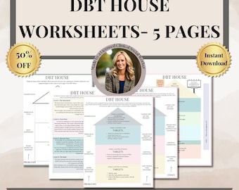 DBT Haus, Angsthaus Arbeitsblatt, DBT Fertigkeit, Dialektisch Behaviorale Therapie, Emotionsregulierung, cbt, Therapie Arbeitsblätter, DBT Arbeitsbuch