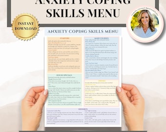 Anxiety Coping Skills Cheat Sheet Psychoeducation for Counselors & Clients (Digital Download) Coping Skills Cafe Self Help Therapy Worksheet