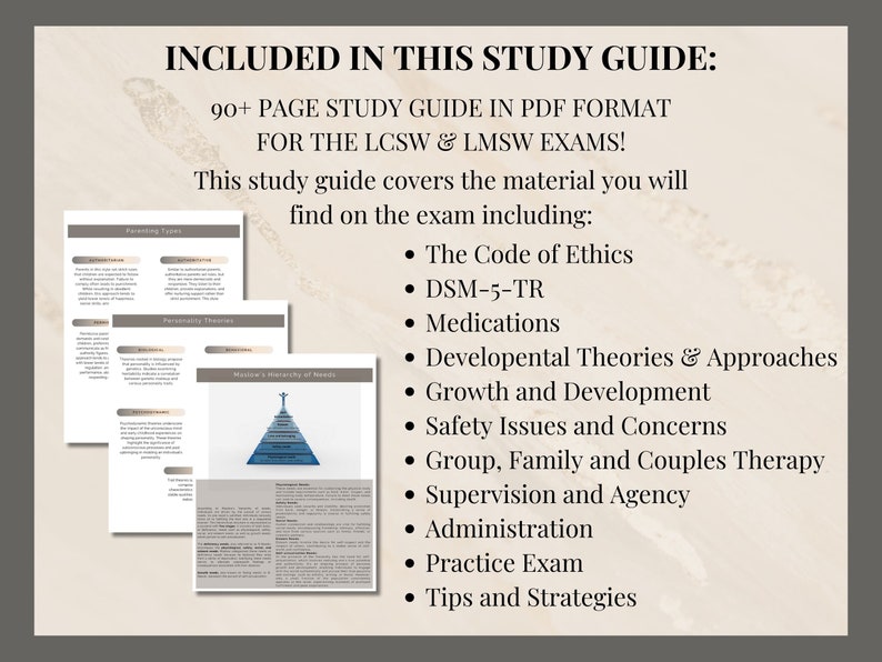 LCSW/LMSW Study Guide, ASWB Exam Tool, Complete Lcsw Lmsw Exam Study Guide, Digital Download