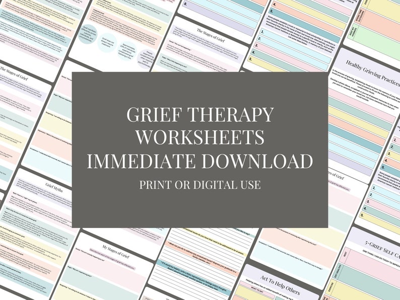 Grief Therapy Worksheets,therapy Resources,parenting Resource,death ...