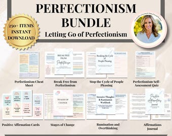 Perfectionism therapy worksheet bundle for perfectionists Break the Cycle of Perfectionism for therapists and mental health professionals