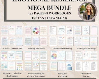 Emotional Resilience Mega Bundle Therapy Worksheets Life Skills Teen Therapy Couples Counseling Therapist Tools Positive Affirmation Journal